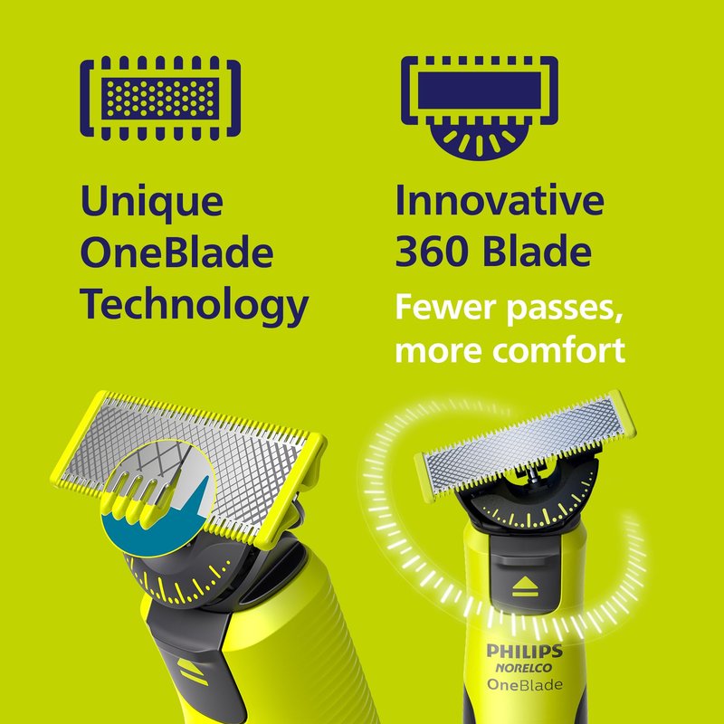 Norelco Philips OneBlade 360 with Connectivity Hybrid Face, Electric Beard Trimmer and Shaver, with 360 Blade Technology, 1x360 Blade for Face, 5in1 Adjustable Comb, Model QP4530/90