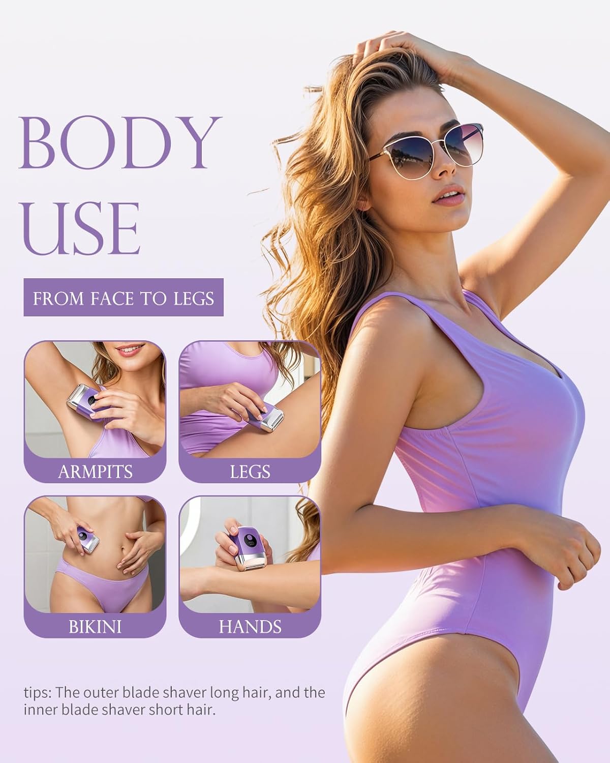 Cordless Electric Razor for Women - Waterproof Rechargeable Shaver with LED Display | Travel-Friendly Wet/Dry Trimmer for Body, Face, Bikini, Arms, Legs