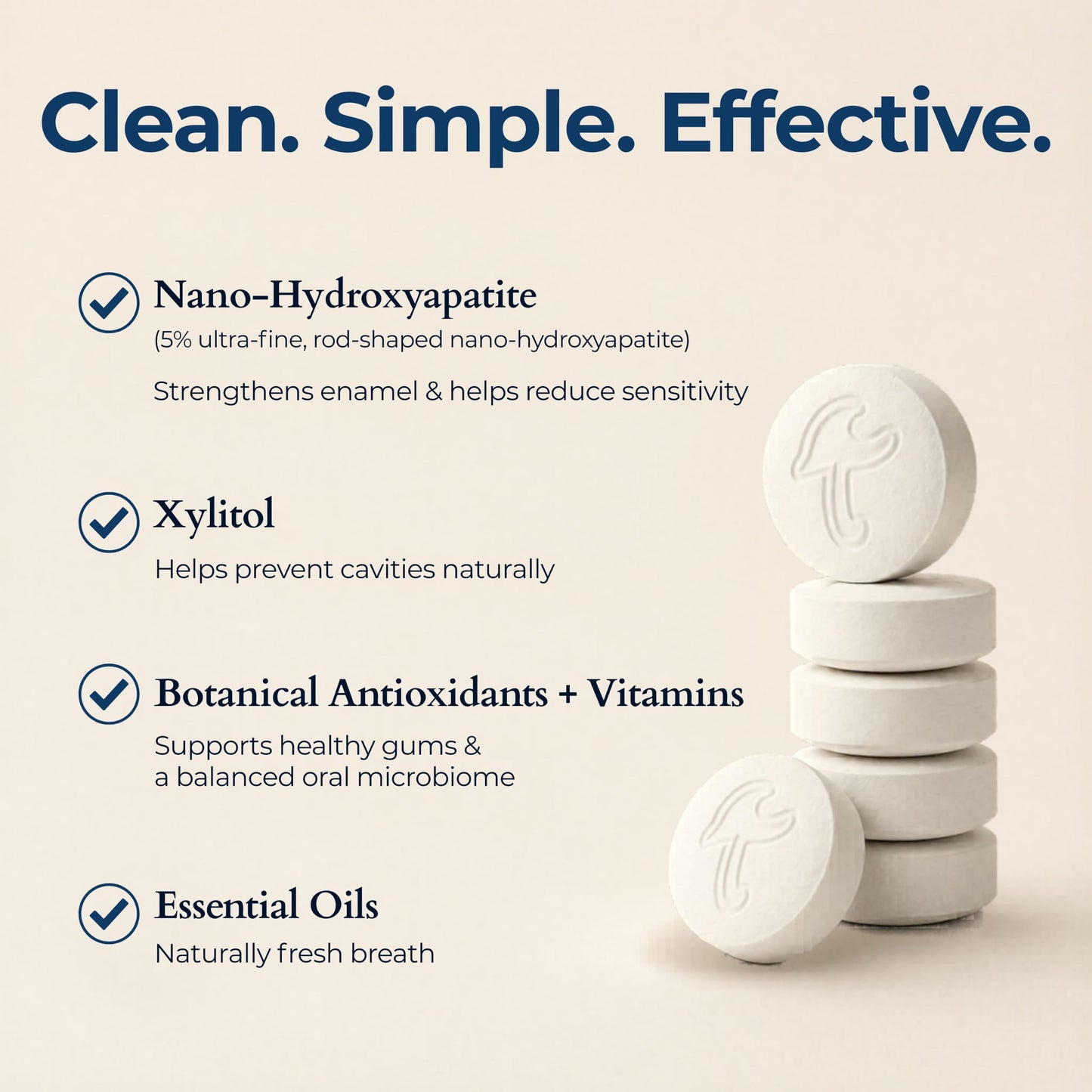 Tidalove Cinnamon Fluoride-Free Toothpaste Tablets, 248 ct nHAp