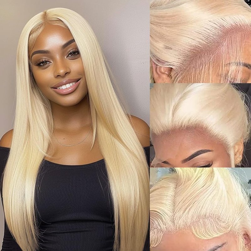 QTHAIR 18A #613 HD Lace Closure Russian Blonde #613 Human Hair Lace Frontal Closure 100% Platinum 613 Blonde Human Hair for Black Women (14", 613 4x4 Lace Closure, Honey Blonde Closure)