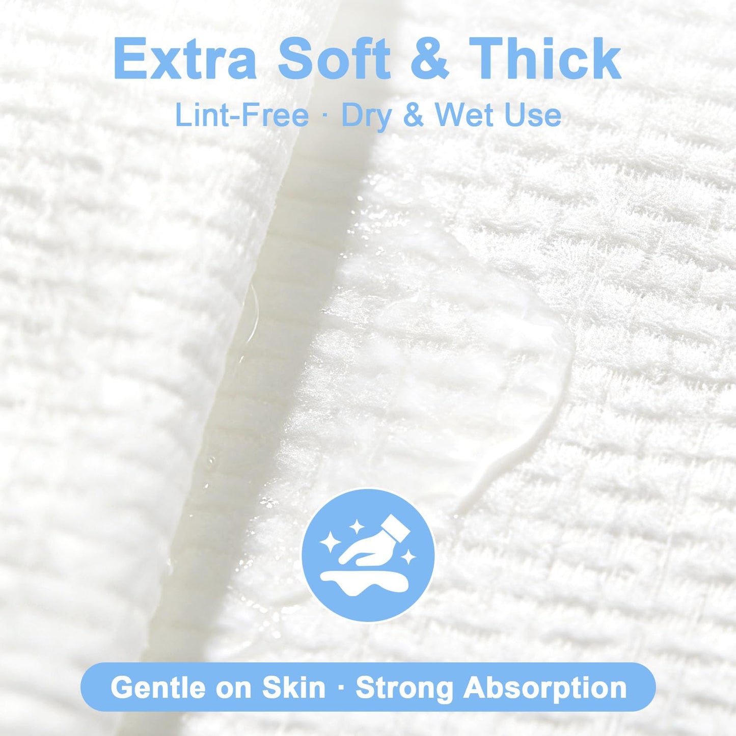 200 Count Disposable Face Towels – Value Pack Extra Thick Biodegradable Facial Cleansing Towels – Lint Free Dry Wipes – Soft Makeup Remover Cloth for Sensitive Skin