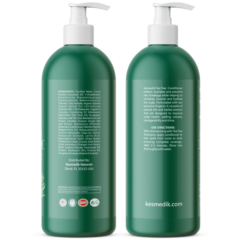 KESMEDIK Tea Tree Oil Conditioner MaxTherapy, Hydrating, Detangles & Softens Hair, Refreshes & Soothes Dry, Itchy Scalp, Anti Dandruff Conditioner, 16 fl oz