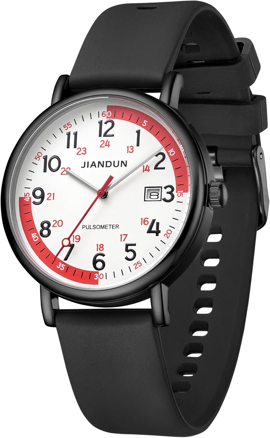 JIANDUN Waterproof Nurse Watch for Medical,Professionals,Students,Women Men, 24 Hour with Second Hand, Military Time Easy to Read Dial