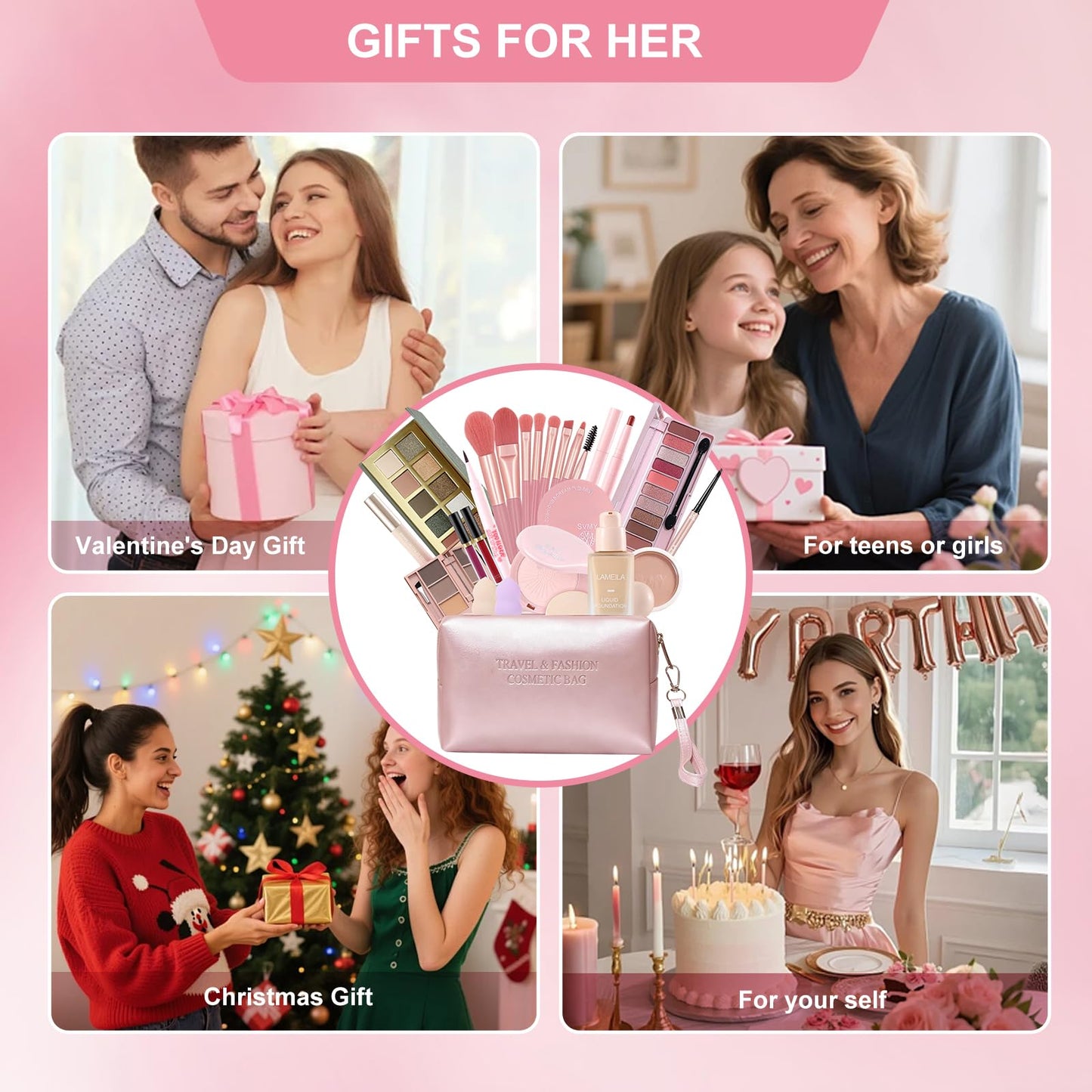 Fynqwor Makeup Kit,Makeup Set,25Pieces All in One Makeup Kit for Women and Teens,Makeup sets for Women Full Kit,make up kits for teens,Travel Friendly Makeup Gift Set