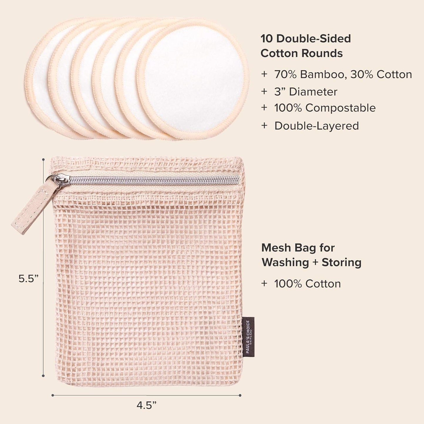 Paula's Choice Pore-Reducing Toner & Eco-Friendly Reusable Cotton Pads Duo | Fragrance-Free, Set of 2