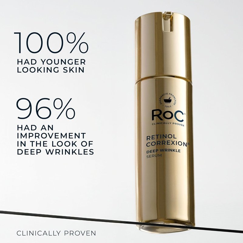 RoC Retinol Correxion Deep Wrinkle Face Serum - Anti-Aging Treatment with Ascorbic Acid | 1 Oz