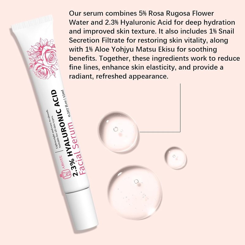 Hyaluronic Acid Serum 2.3% - Deep Moisturizing Anti-Wrinkle Formula | 3-Pack, 15g Each