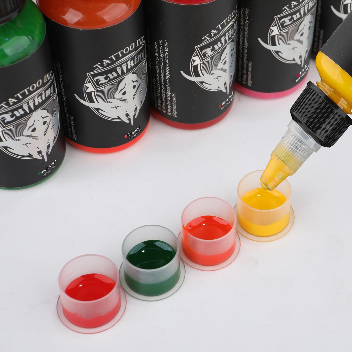 Tuffking Tattoo Ink Set 1/2 oz Pigment Tatoo Ink Professional Tattoo Ink Color Set 14 Colors(14 Colors 15ml)