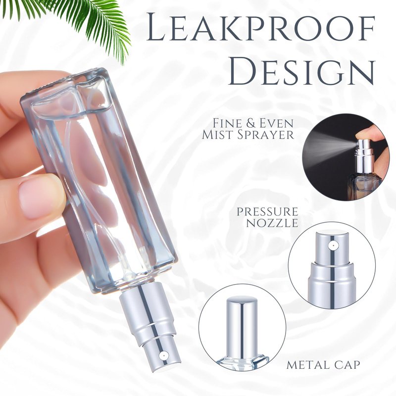 Singhoow 20 Pcs Perfume Travel Refillable 20 ml, Mini Cologne Perfume Bottles Empty, Portable Sprayer for Travel Size Spray Bottle Pocket Glass Spray Bottles Toiletries Sample Dispenser(Gray)