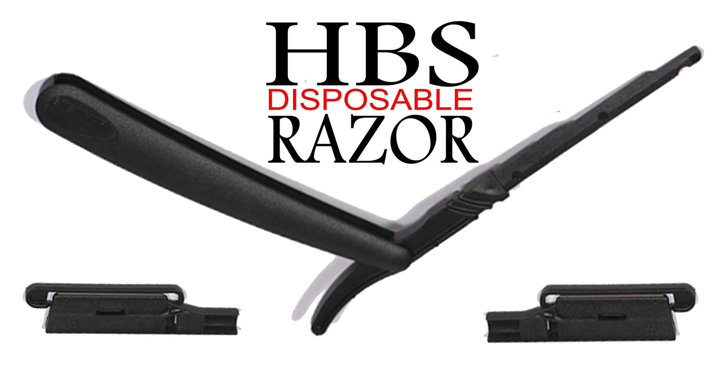 HBS Disposable Razor Heads, With Safety-Lock For Professional Barber Use 100 Count, Each Box Include 1 Multi-Use Straight Razor Handle.