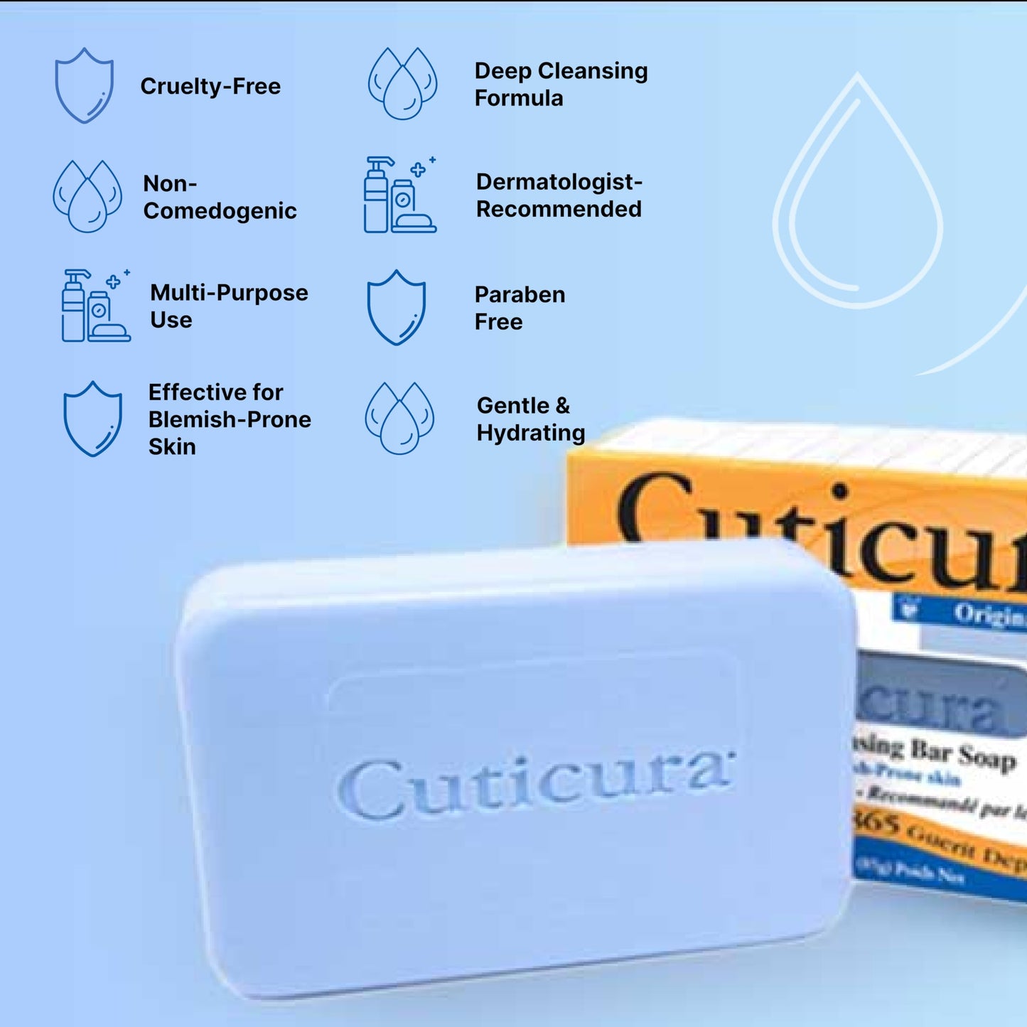 Cuticura Official Deep Cleansing Face and Body Soap - 5.25 oz (Pack of 6)