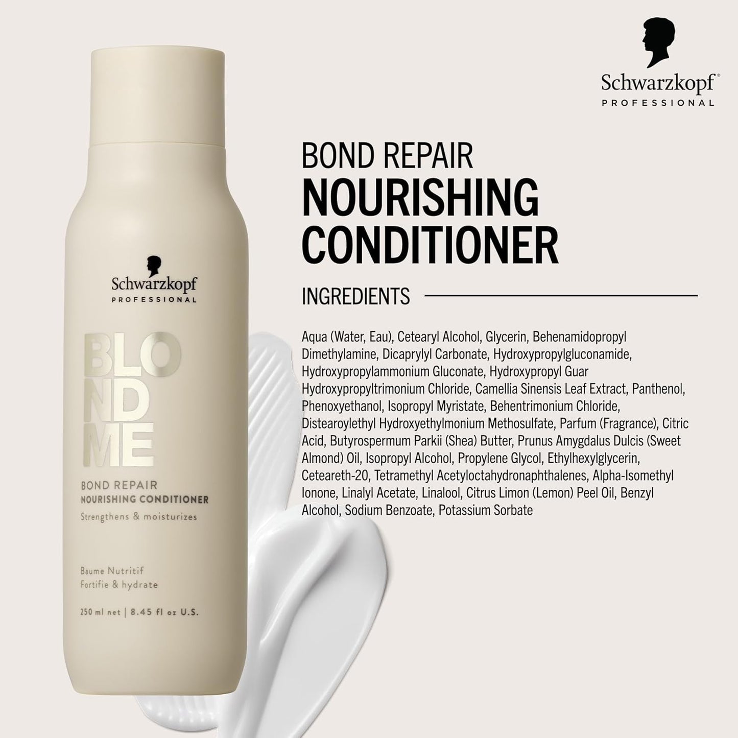 BlondMe Bond Repair Conditioner for Blonde Hair - Moisturizes, Softens & Detangles | Lightweight Formula for Lightened & Grey Hair