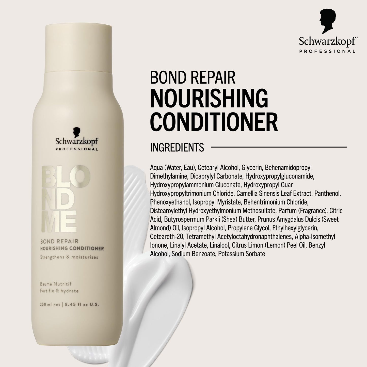 BlondMe Bond Repair Nourishing Conditioner for Blonde Hair | Adds Moisture and Softness | Lightweight, Nourishing & Detangles |For Blonde, Lightened, & Grey Hair