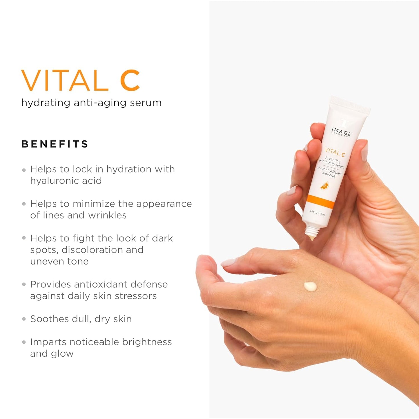 IMAGE Skincare VITAL C Hydrating Face Serum - Brightening Vitamin C & Hyaluronic Acid for Smooth, Youthful Skin