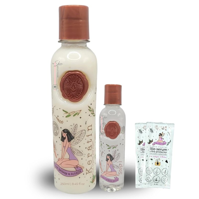 Organic Keratin Hair Treatment - Straighten, Repair & Relax Hair | All-Natural Vegan Formula | 250ml/8.45 Fl Oz