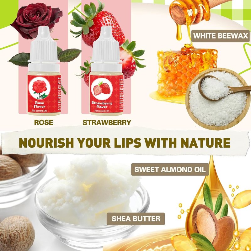 DIY Lip Balm Making Kit - Shea Butter & Beeswax, Moisturizing Lip Gloss | Perfect Christmas Gift for Adults