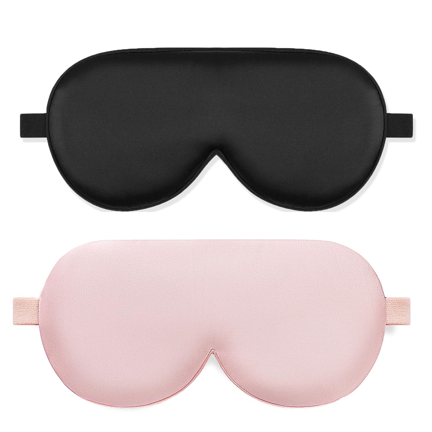 ALASKA BEAR Cooling Gel Eye Mask Weighted Silk Sleep Mask, Black & Pink