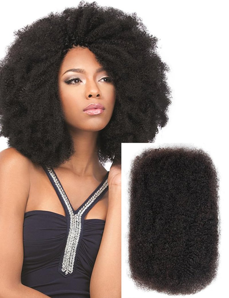 Style Icon 1 Bundle Afro Kinkys Bulk Human Hair (12", Natural Black) - Twist Braids - Curly Hair Extensions- Dreadlocks - Loc Braiding Hair