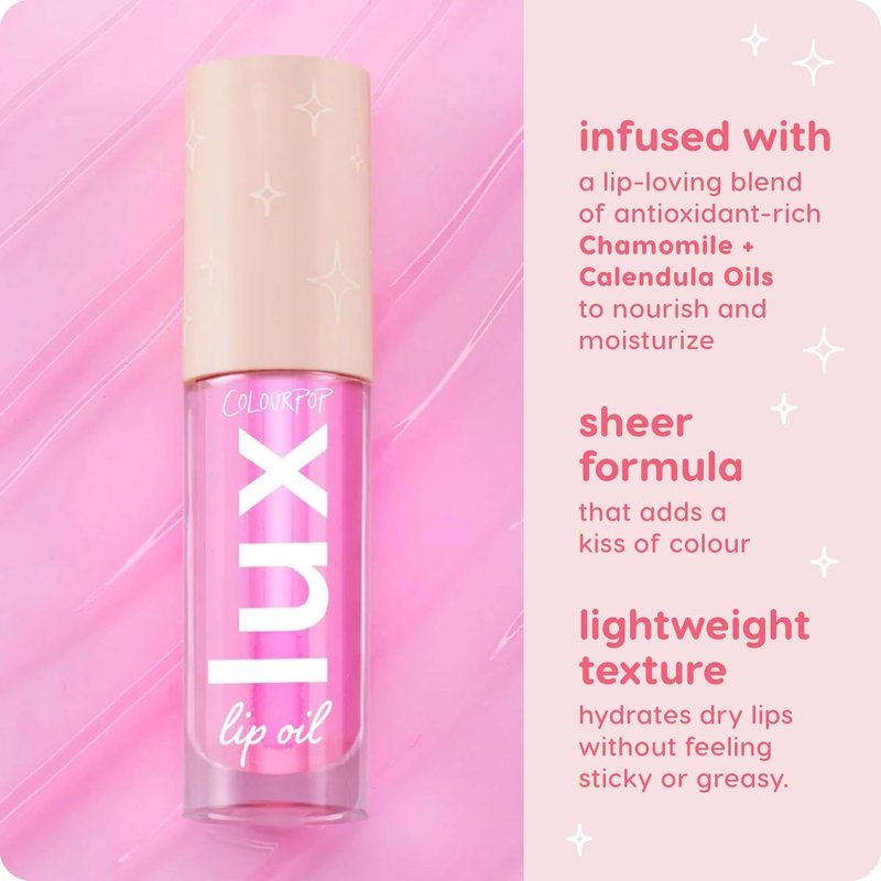 ColourPop Lux Lip Oil - Hydrating Tinted Lip Oil with Chamomile & Calendula - Nourishing Raspberry Mojito (0.16 oz)