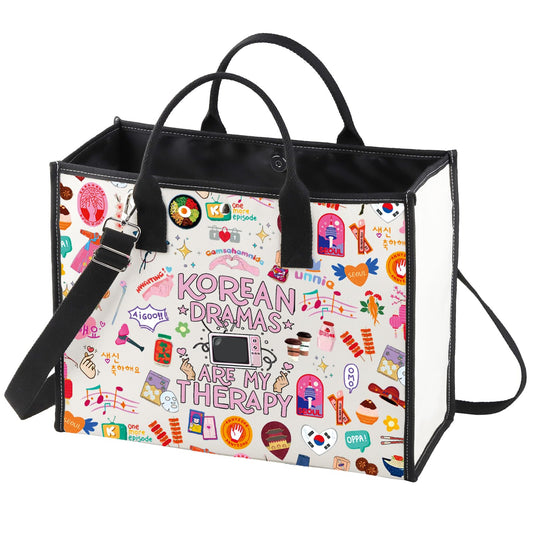 WZMPA Korean Drama Cosmetic Makeup Bag k-Drama Lover Gift Korean Dramas Are My Therapy k-Drama Zipper Pouch Bag For Women Girls (Korean Dramas BG)