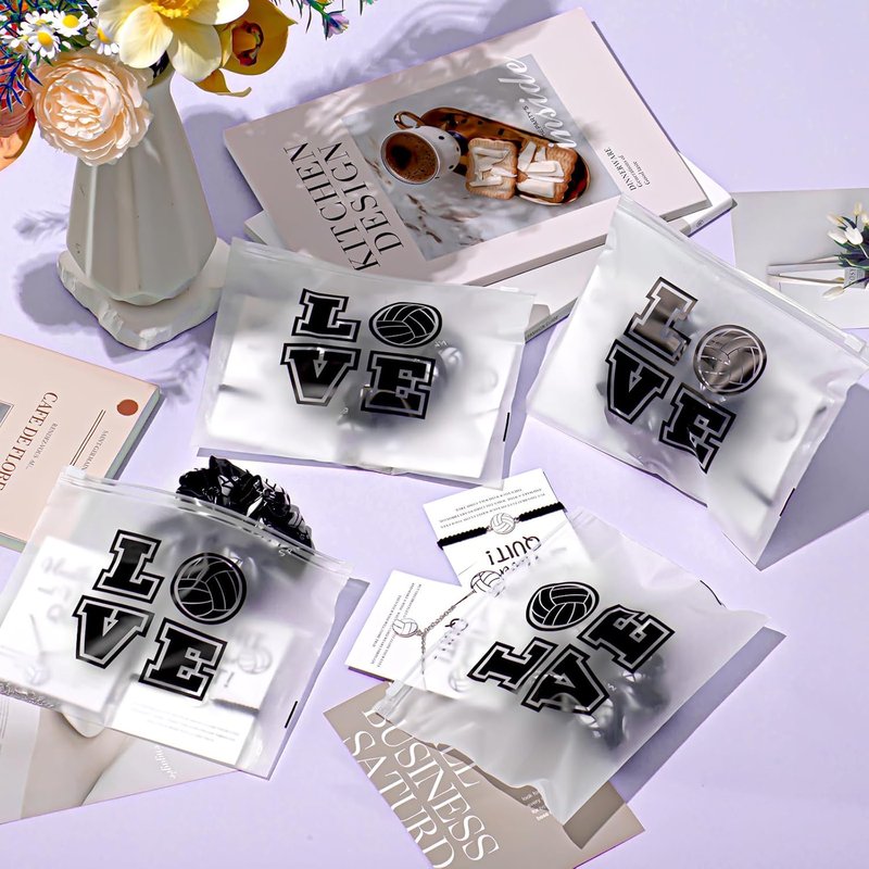 Volleyball Team Gifts for Teen Girls - 48 Pcs Set with Hair Scrunchies, Charm Bracelets, Necklaces & Cosmetic Bags
