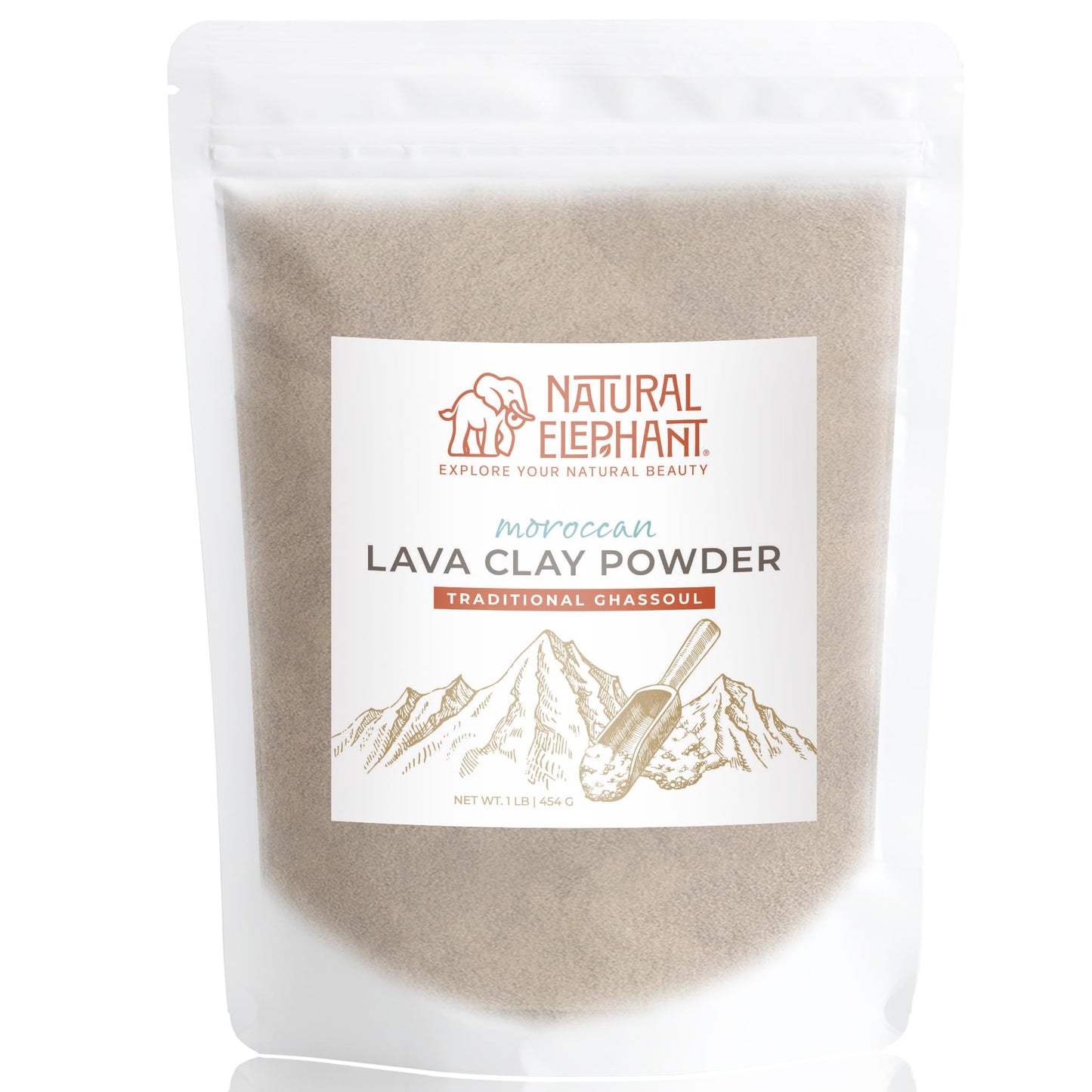 Natural Elephant Ghassoul (Rhassoul) Moroccan Lava Clay Powder | 100% Pure & Natural Face & Body Mask Powder | 200g Jar Pack of 2 7oz Jars