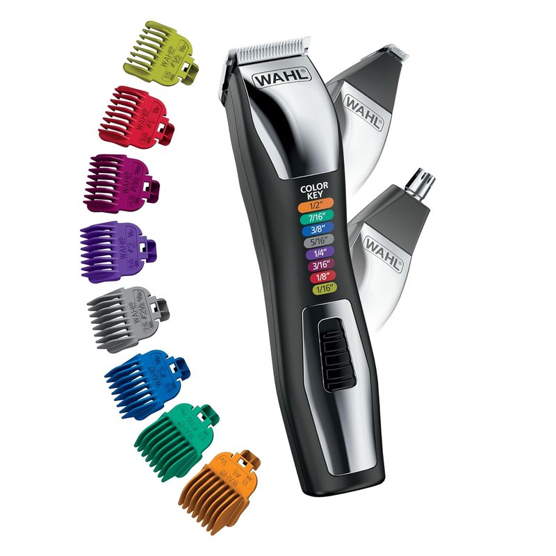 Wahl Color Pro Rechargeable Cordless Beard Trimmer Set | Includes Detail Eyebrow & Nose Hair Trimmers