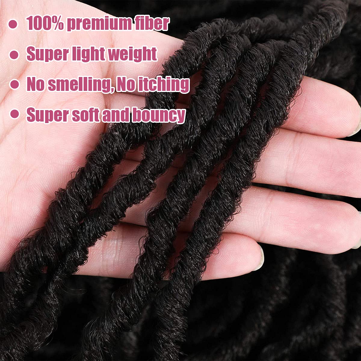 36 Inch 7 Packs Soft Locs Crochet Hair Whole Strand No Extended Long New Faux Locs Pre-looped Super Lightweight Synthetic Crochet Hair Braids For Black Women (36inch, 7packs, 1b)