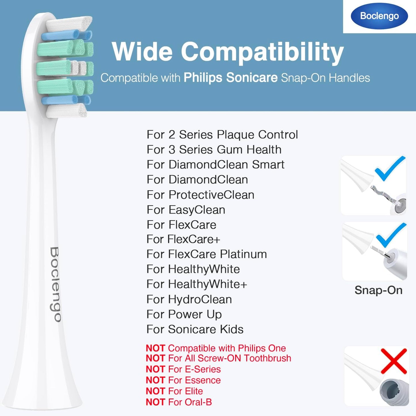 Philips Sonicare Replacement Toothbrush Heads - C2 & C1 Compatible Electric Brush Heads | 4-Pack