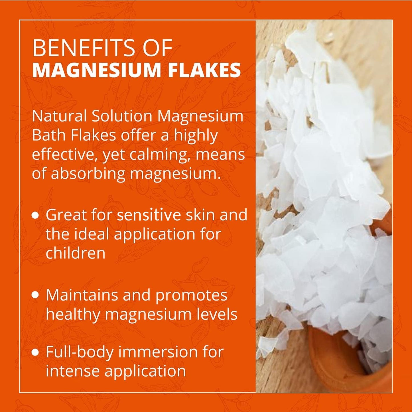 Natural Solution Magnesium Chloride Flakes 3.7 lbs | Pure Magnesium Bath Soak for Muscle Recovery, Stress Relief, and Relaxation | Therapeutic Grade Soaking Salt for Sore Muscles