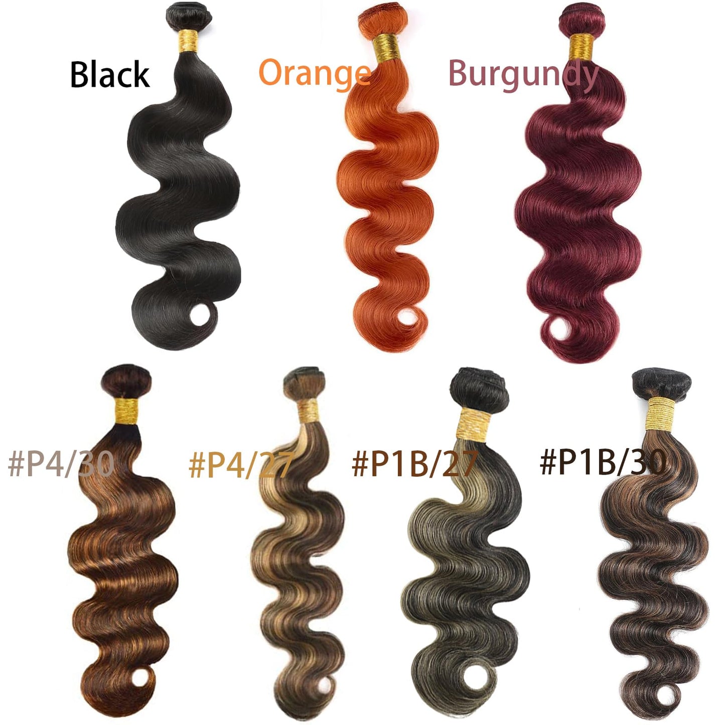 Blonde Highlight Bundles Human Hair 10 12 14 Inch Body Wave Bundles Brazilian Virgin Hair Weave 3Bundles Hair Deal（Black and Blonde #P1B/27）