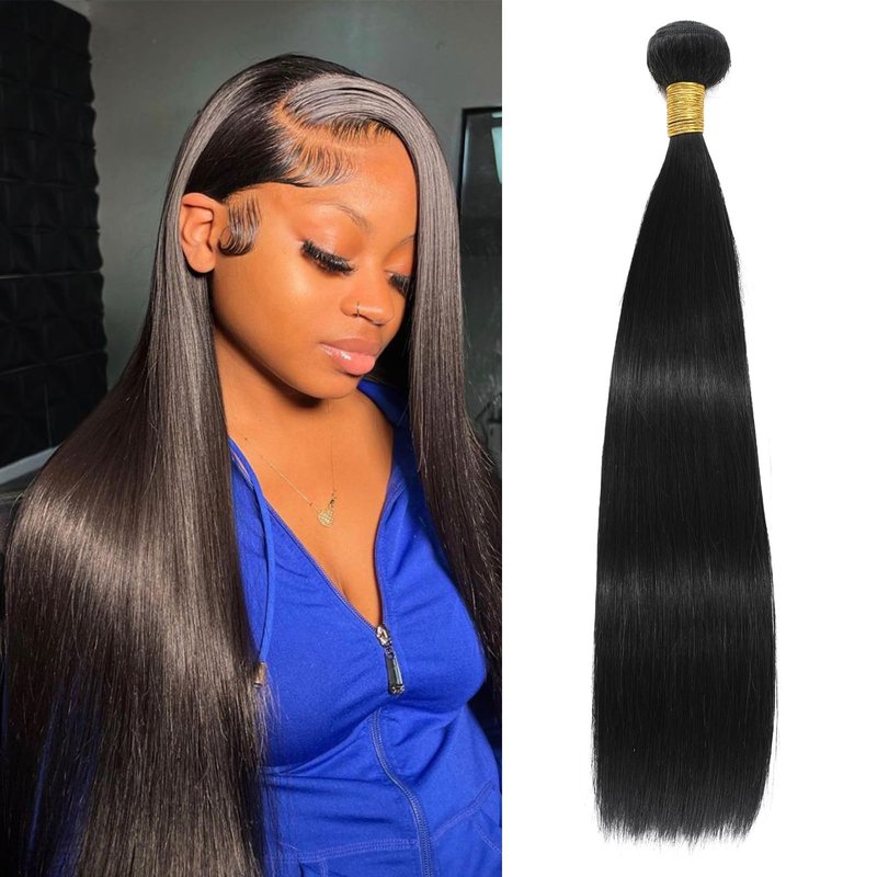 NROOEAY Straight Bundles Human Hair 22 inch 100% Unprocessed Brazilian Straight Hair Bundles 12A Remy Virgin Retain the Intact Cuticle, Long Lifespan