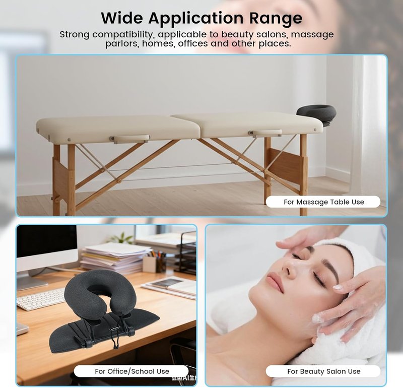 Intelligent Support Memory Foam Pillow - Adjustable Ergonomic Neck Pillow for Office, Travel & Naps | Portable Black Design