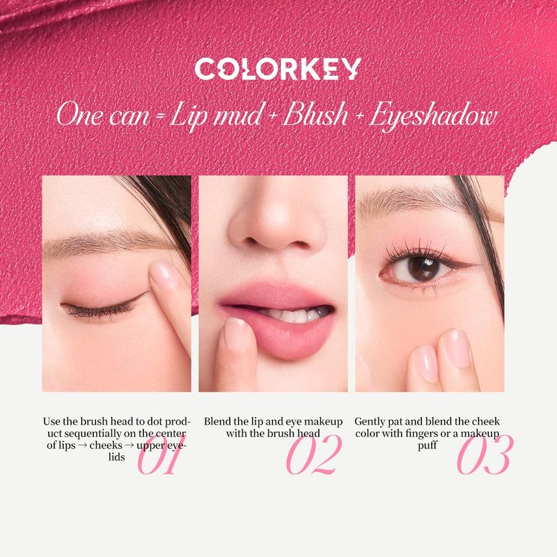 COLORKEY Bouncy Multi-Purpose Mud, Lip Tint, cheek, Moist Fit Without Stickiness, non-sticky, Creamy Soft Texture,Smudge-Proof (Q05-Ancora time, 4.5g)
