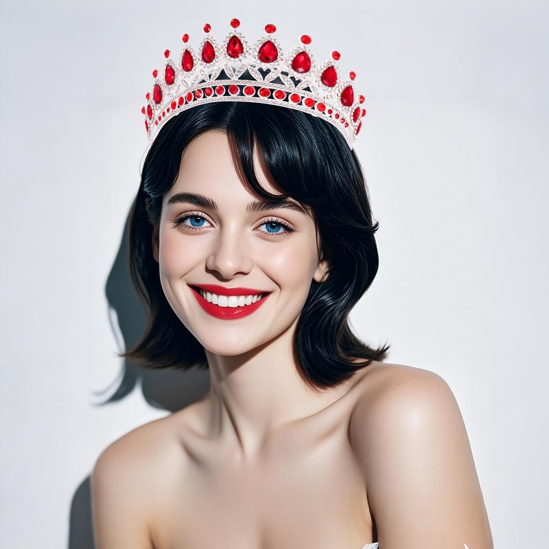 Kamirola Tiaras Princess Crowns for Women Crystal Headbands for Bridal, Princess for Wedding and Party(TR21) (Silver & Red)