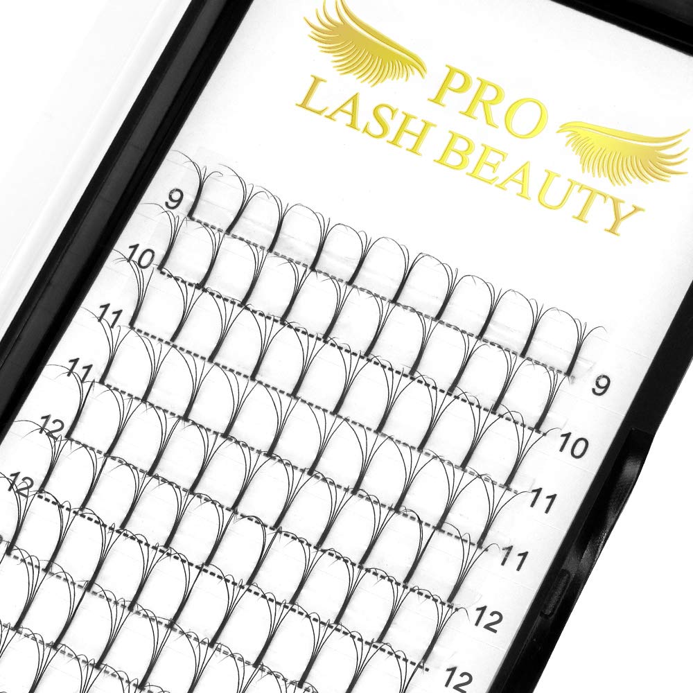 Premade Volume Eyelash Extensions 4D-D-0.07-12 Long Stem Premade Fans Eyelash Extensions Volume Lash Extensions .07 .10 Premade Volume Fans C D Curl Fans(4D-D-0.07,12 mm)