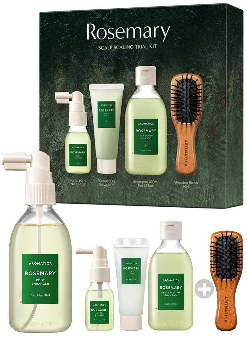 AROMATICA Rosemary Essential Oil Trial Kit - Natural Enhancer for Hair Growth | 5ml