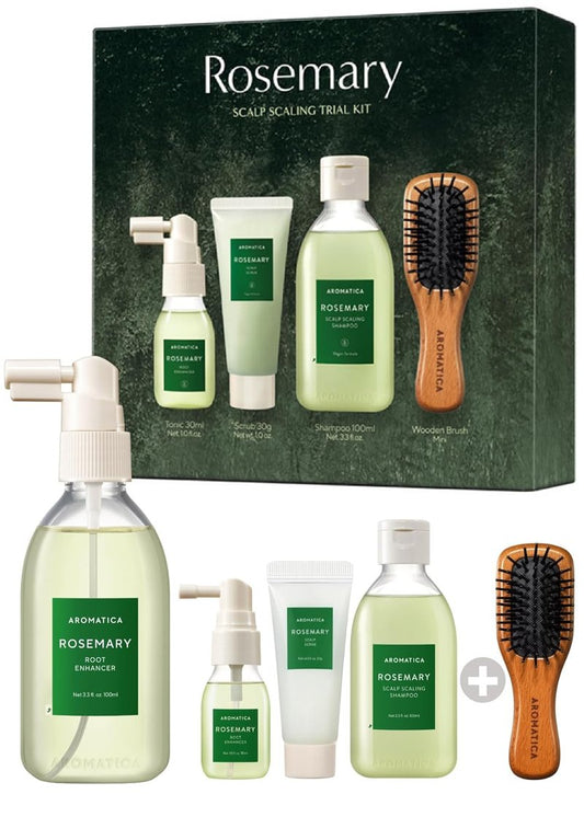 AROMATICA Rosemary Essential Oil Trial Kit - Natural Enhancer for Hair Growth | 5ml
