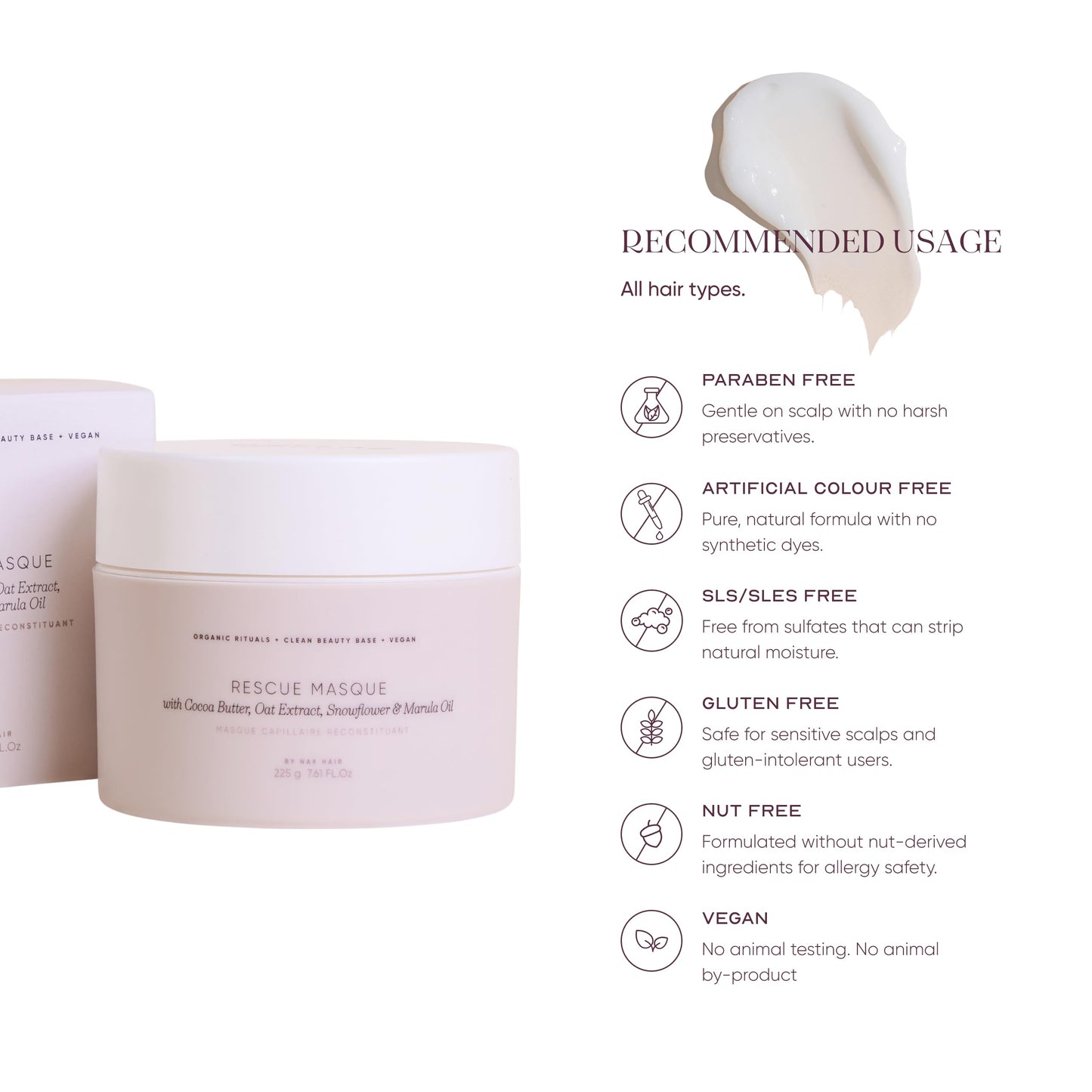 ORI LAB Rescue Masque 300ml - Repair & strengthening for damaged, dry and over-processed hair, Cruelty-Free