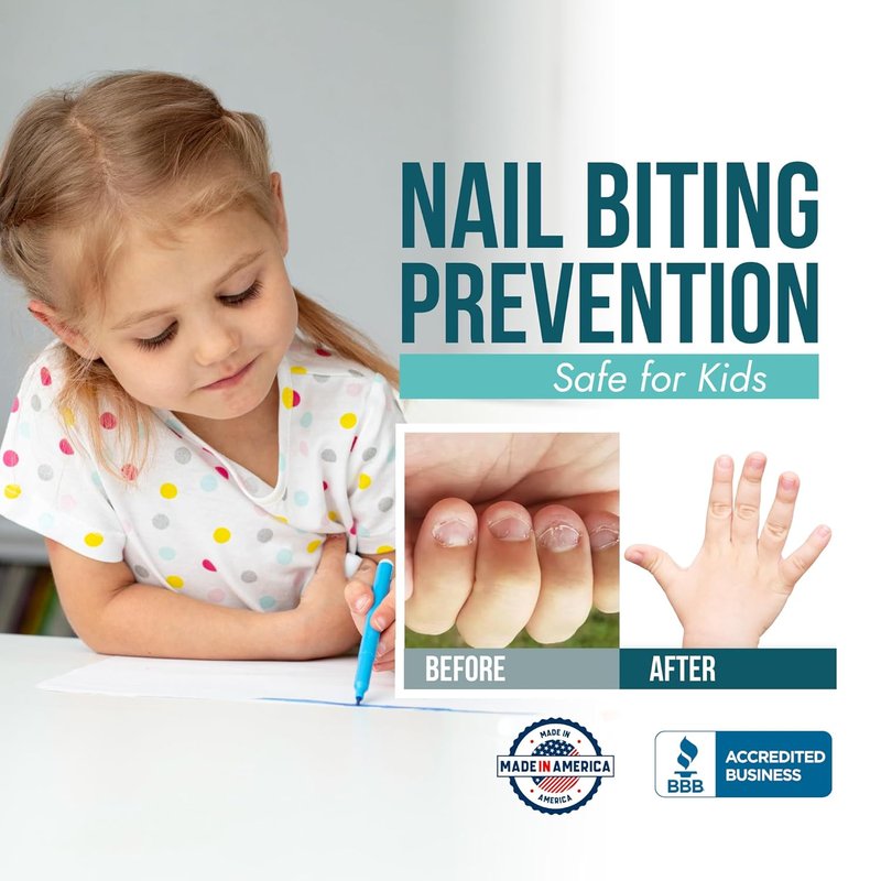 Nail Biting Treatment - Bitter-Tasting Clear Polish for Kids | Easy Application & Nail Strengthener (3x0.5 fl oz)