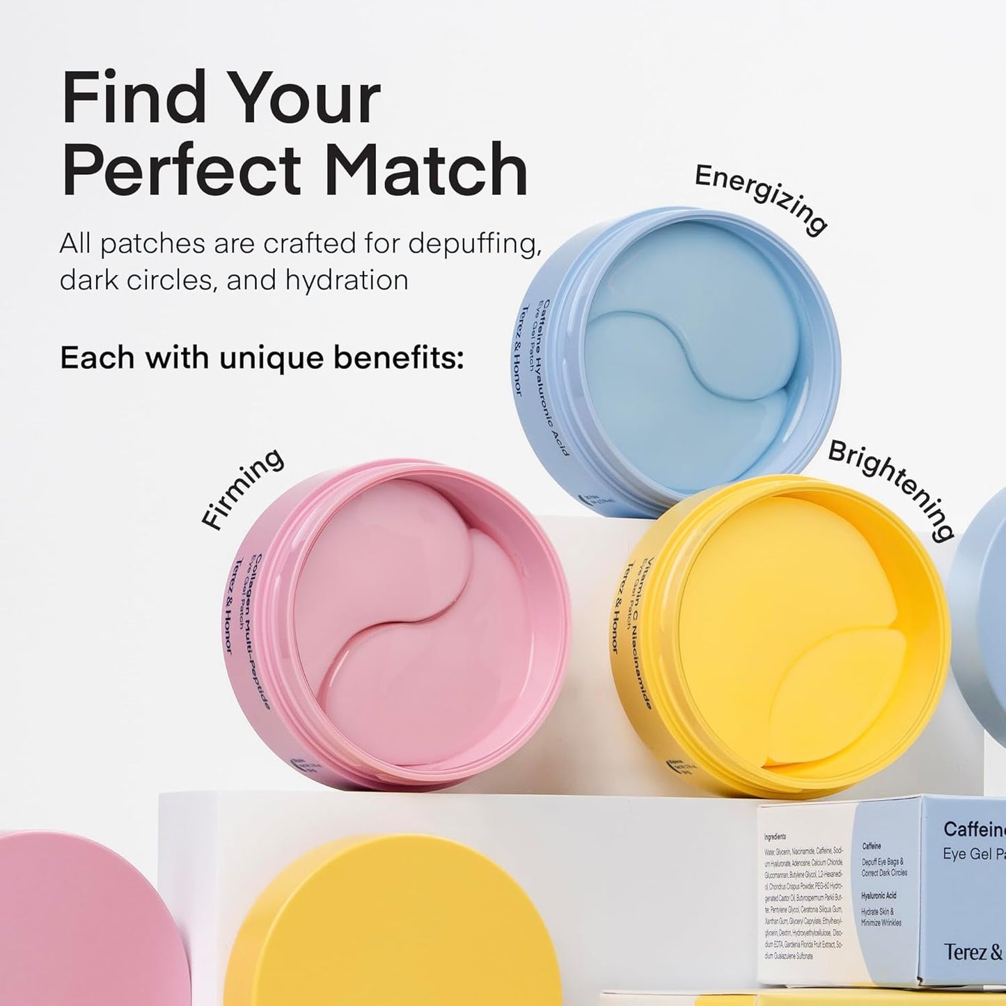 Peptide Collagen Under Eye Patches - 60 Hydrogel Masks for Puffy Eyes, Dark Circles & Wrinkles | Anti-Aging Eye Gel Pads