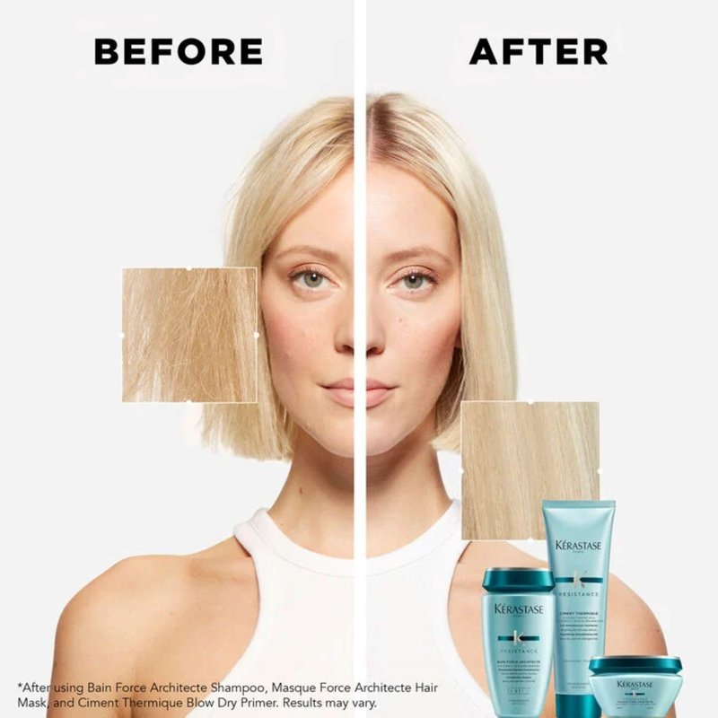 Kerastase Resistance Force Architecte Shampoo - Rebuilds & Nourishes Damaged Fibres, Smooths & Illuminates Hair, For Damaged Hair, 16.9 Fl Oz