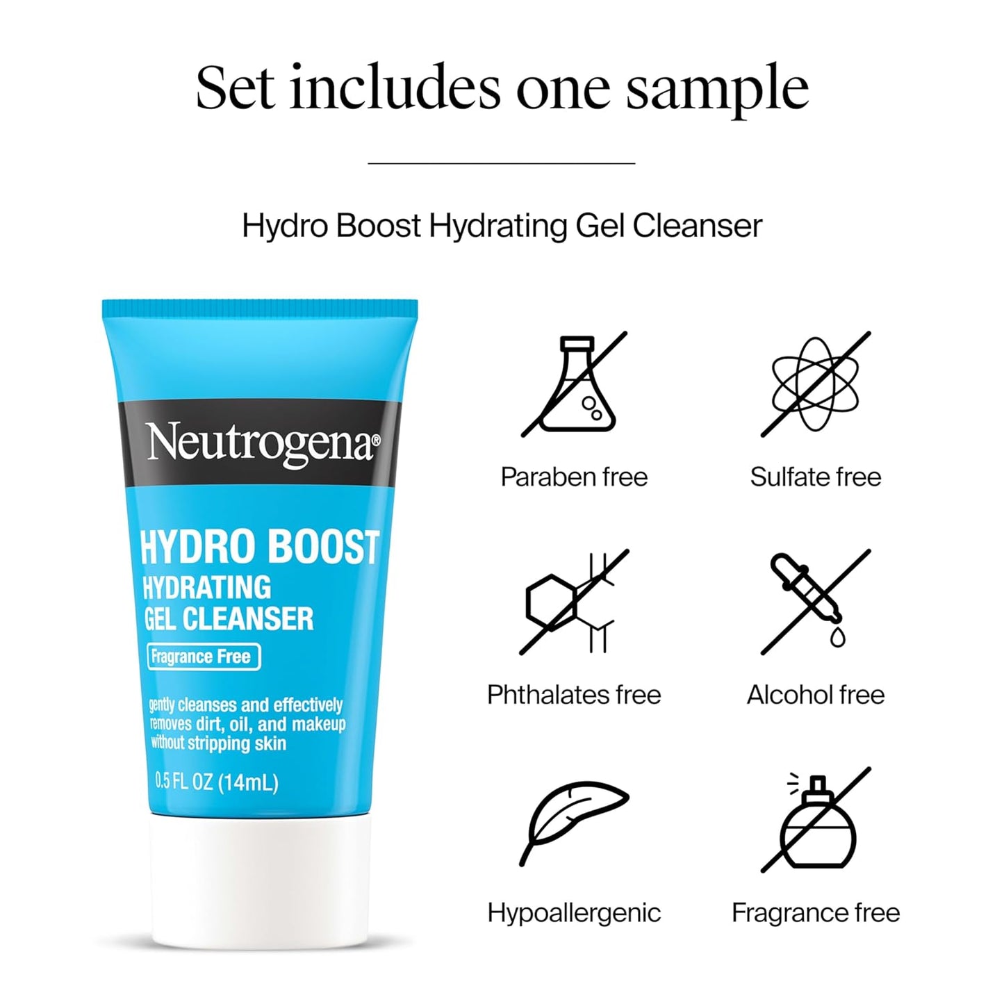 Neutrogena Hydro Boost Hydrating Face Moisturizer - SPF 50, Fragrance-Free, 1.7 fl. oz | Includes Trial Size Cleanser 0.5 fl. oz