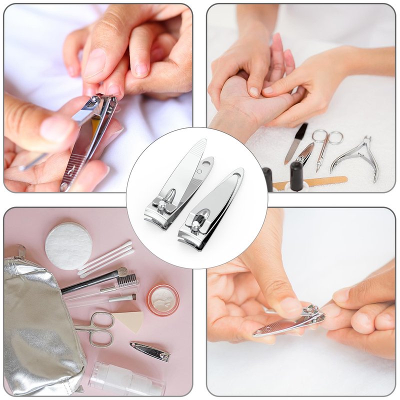 200 Pieces Nail Clippers Flat Toenail Clippers Stainless Steel Toenail Clippers Manicure Pedicure Sturdy Trimmer Set for Men and Women