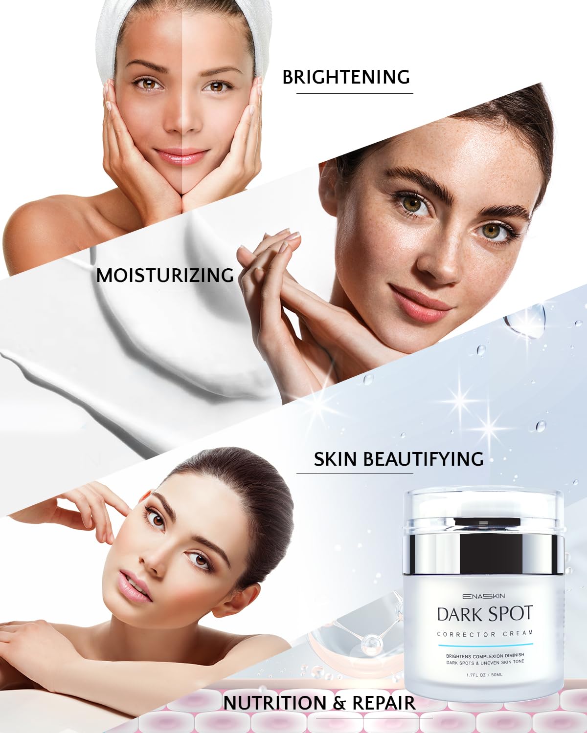 Dark Spot Remover Duo for Face & Body - Serum + Cream Combo | Targets Age Spots, Melasma, Sun Spots, Hyperpigmentation | Niacinamide & Natural Extracts for Women & Men