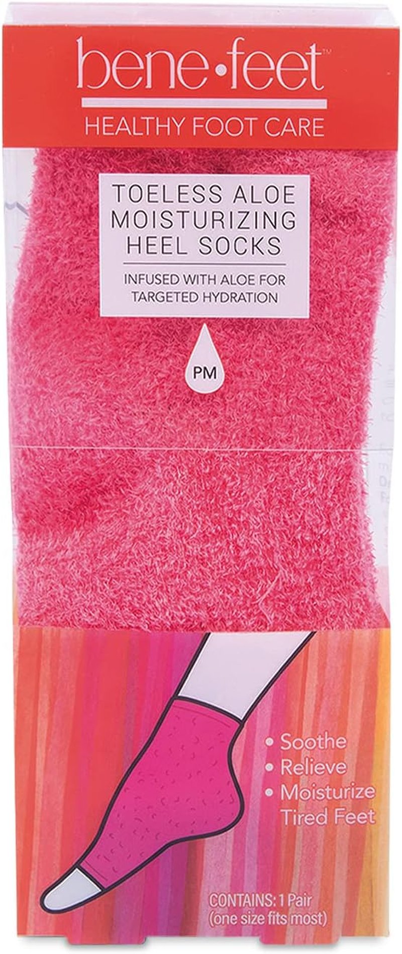 Toeless Aloe Moisturizing Heel Socks - Overnight Foot Rejuvenation, Hydrating Coconut Oil & Aloe | 1 Pair