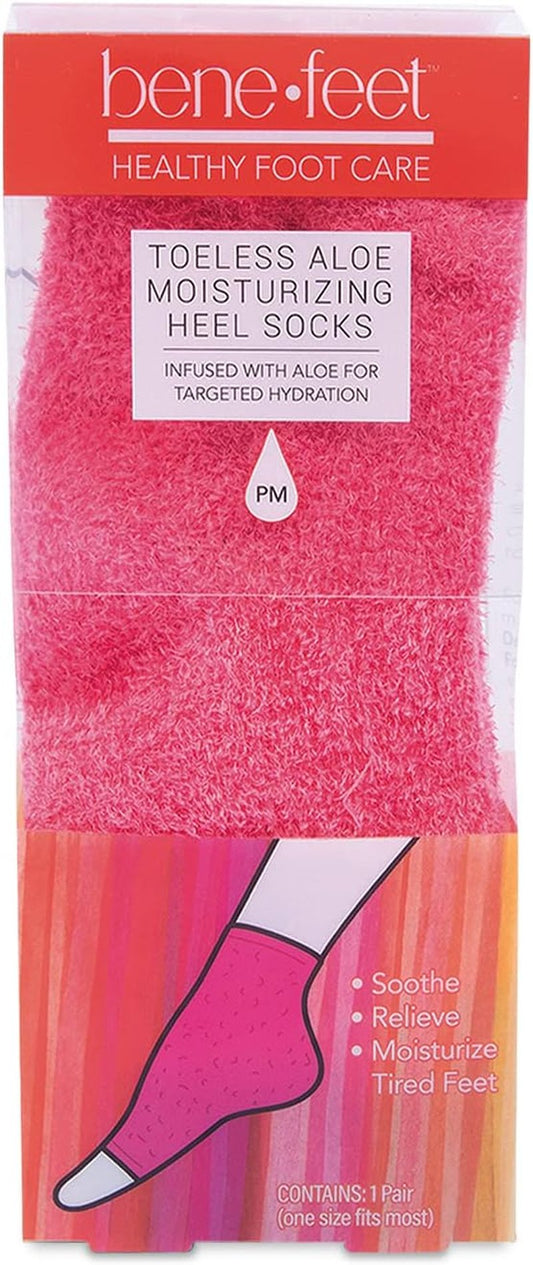 Toeless Aloe Moisturizing Heel Socks - Overnight Foot Rejuvenation, Hydrating Coconut Oil & Aloe | 1 Pair