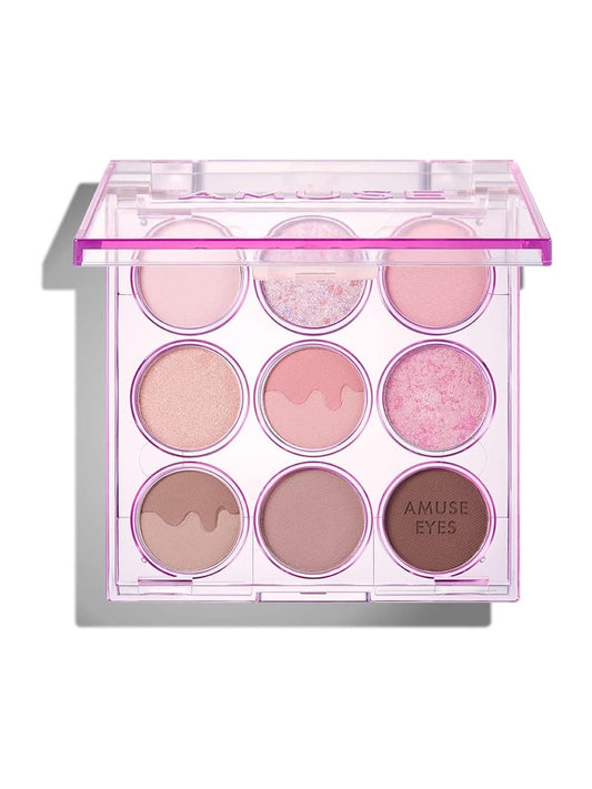 Amuse SEOUL Eye Color Palette - 9-Cool Rose Tones, Blendable Matte & Shimmer Eyeshadow, Vegan Korean Makeup | 02 Cool Rose