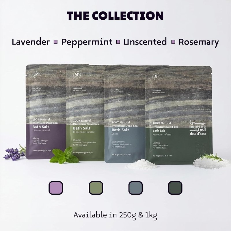 Dead Sea Salts for Soaking - Natural Coarse Bath Salts with Peppermint Oil | 2.2 lb Relaxing Body Soak