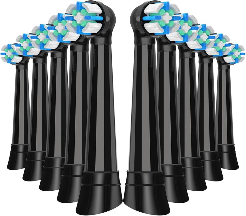 Replacement Brush Heads for Oral-B iO 3/4/5/6/7/8/9/10 | Medium Firm Cross Bristle Design - 10 Pack